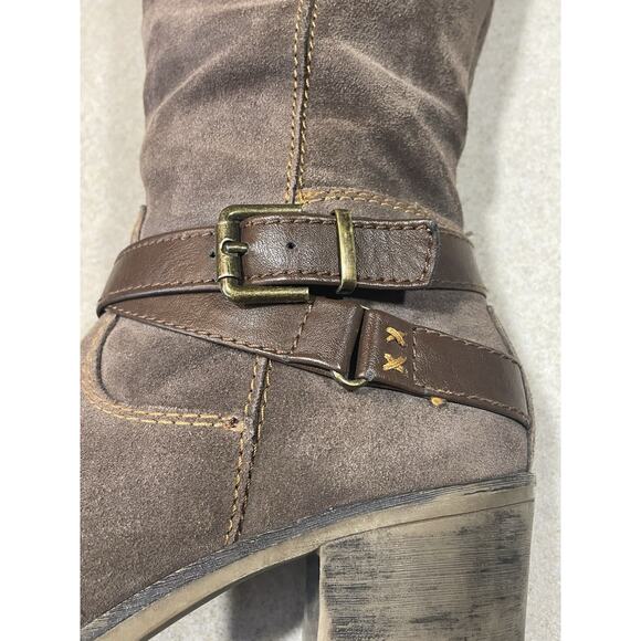 Bjorndal PIPER -Autumn Brown Suede Leather Calf High Riding Boots Women’s Sz 8.5 - Picture 6 of 11